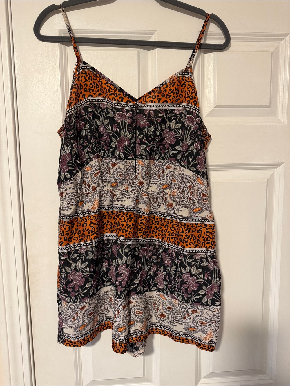 Staring at Stars Orange Black Floral Paisley Romper
